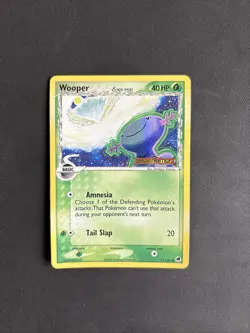 Pokemon TCG EX Dragon Frontiers Wooper 71/101 Stamped Reverse Holo 2006 - MP+ - Image 1