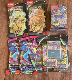 Pokemon Phantasmal Flames Lot Sealed 1 Booster Box 4 Single Packs 1 3 Pack - Image 1
