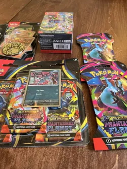 Pokemon Phantasmal Flames Lot Sealed 1 Booster Box 4 Single Packs 1 3 Pack - Image 2