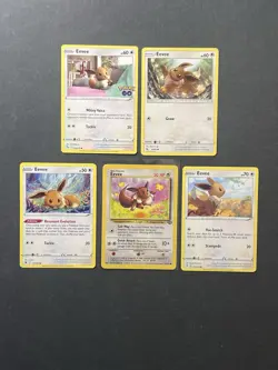 5 Eevee Pokemon Card Collection WOTC SM SWSH Jungle PTCG A2 - Image 1