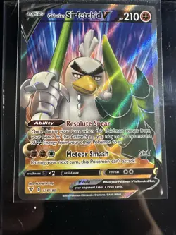 POKEMON TCG CARD Galarian Sirfetch'd V Full Art 174/185 Vivid Voltage 2020 - NM - Image 1