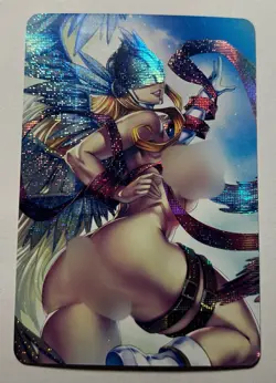 SEXY HEROINE WAIFU Angewomon DIGIMON ACG PRISMATIC HOLOFOIL CARD NM - Image 1