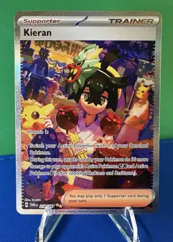 Pokemon TCG Kieran Full Art Holo Card Twilight Masquerade 218/167 Sv06 - Image 1