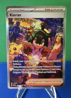 Pokemon TCG Kieran Full Art Holo Card Twilight Masquerade 218/167 Sv06 - Image 2