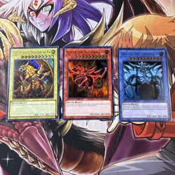 Yugioh Egyptian God Cards Set Slifer Obelisk Ra Ultra Rare LC01-EN001 002 003 NM - Image 1