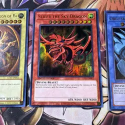 Yugioh Egyptian God Cards Set Slifer Obelisk Ra Ultra Rare LC01-EN001 002 003 NM - Image 3