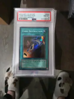 2002 Yu-Gi-Oh! Card Destruction #042 PSA 9 2003 Duel Mosters Game Reprint PSA 8 - Image 1