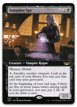 Sanguine Spy (Extended Art) #420 (NM) Streets New Capenna SNC Magic MTG - Image 1