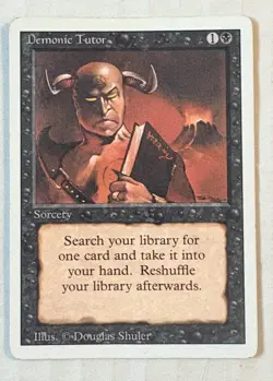 Magic the Gathering Revised Edition Demonic Tutor Sorcery MP - Image 1