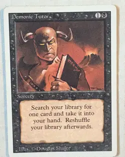 Magic the Gathering Revised Edition Demonic Tutor Sorcery MP - Image 2