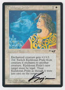 Signed Kjeldoran Pride LP Alliances Artist Kaja Foglio 1996 MTG Magic Vintage! - Image 1