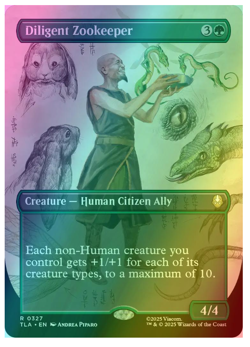 Diligent Zookeeper - Foil - Borderless Avatar MTG - Image 1