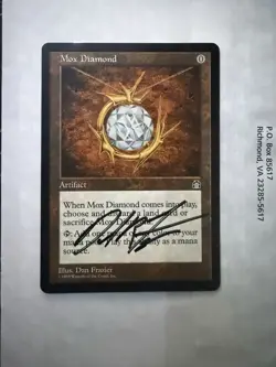 Mox Diamond | SIGNED - Dan Frazier - Artist | MTG WOTC | Stronghold - Image 1