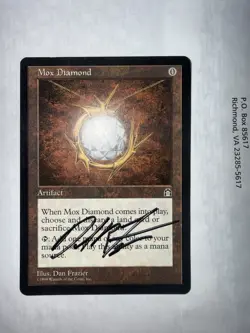 Mox Diamond | SIGNED - Dan Frazier - Artist | MTG WOTC | Stronghold - Image 4