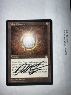 Mox Diamond | SIGNED - Dan Frazier - Artist | MTG WOTC | Stronghold - Image 5
