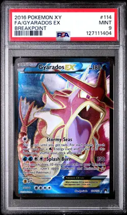 2016 POKEMON XY BREAKPOINT #114 FULL ART/GYARADOS EX PSA 9 - Image 1