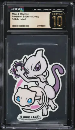2023 Pokemon Japanese Stickers B-Side Label Mew & Mewtwo CGC 10 PRISTINE - Image 1