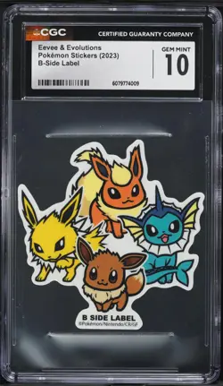 2023 Pokemon Japanese Stickers B-Side Label Eevee & Evolutions CGC 10 GEM MINT - Image 1