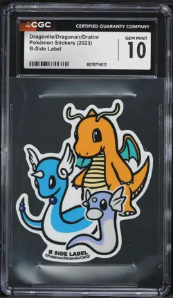 2023 Pokemon Japanese Stickers B-Side Label Dragonite Dragonair Dratini CGC 10 - Image 1
