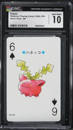 1999 Pokemon Japanese Silver Poker Set Nintendo Playing Hoppip CGC 10 GEM MINT - Image 1