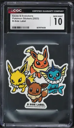2023 Pokemon Japanese Stickers B-Side Label Eevee & Evolutions CGC 10 GEM MINT - Image 1