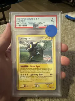 2007 POKEMON DIAMOND & PEARL NATIONAL CHAMPS STAFF LUXRAY #7 PSA 7 - Image 1