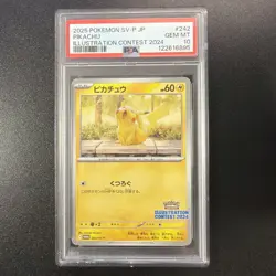 2025 POKEMON JPN SV-P PROMO ILLUSTRATION CONTEST 2024 #242 PIKACHU PSA 10 JY - Image 1