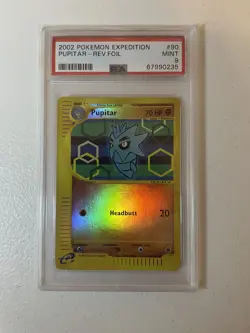 PSA 9 MINT Pupitar Reverse Holo Pokemon 2002 Expedition #90 - Image 1