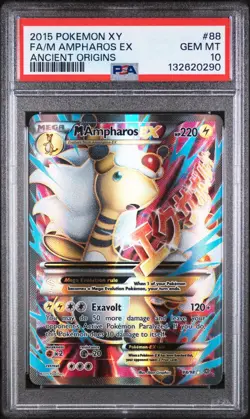 2015 Pokemon - XY Ancient Origins - M Ampharos EX 88/98 Full Art - PSA 10 - Image 1