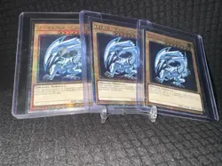 Yu-Gi-Oh Blue-Eyes White Dragon Quarter Century Rare Set MP24 1st Edition QCR x3 - Image 1