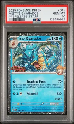 Misty's Gyarados STAFF Promo PSA 10 049/182 Destined Rivals Pokemon Card #961 - Image 1