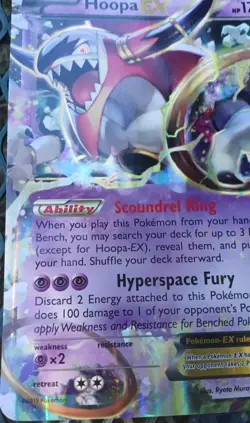 HOOPA EX JUMBO POKEMON CARD #36/98 (2015)-***** HAS A FEW MARKS ON BACK OF CARD! - Image 3