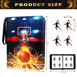Basketball Card Binder 4 Pocket, Trading Card Binder with Sleeves, Sports Car... - Image 2