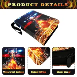 Basketball Card Binder 4 Pocket, Trading Card Binder with Sleeves, Sports Car... - Image 4