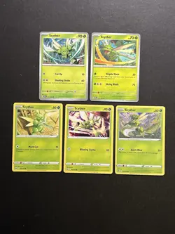 5 Scyther Pokemon Card Collection SWSH SV PTCG - Image 1