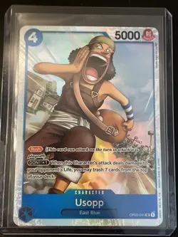 One Piece TCG Card Usopp OP03-041 SR English Pillars of Strength NM - Image 1