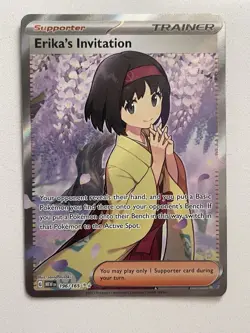 Pokemon TCG Erika's Invitation Scarlet & Violet Holo Ultra Rare Card 196/165 - Image 1
