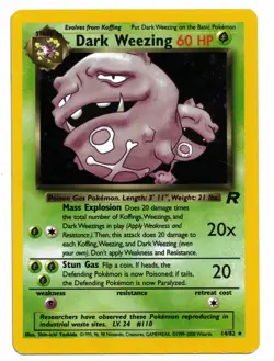 Pokemon Card: Dark Weezing HOLO 14/82 Team Rocket Set Vintage Rare! EX - Image 1