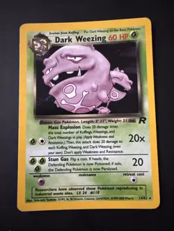 Dark Weezing 14/82 Team Rocket Set Holo Rare Vintage WOTC Pokemon Card - Image 1