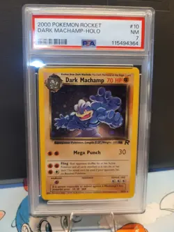 Pokemon Dark Machamp Holo PSA 7 Rare TCG Vintage Card 10/82 NM - Image 1