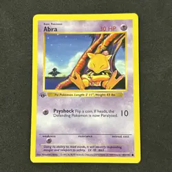 Abra 43/102 Base Set (Shadowless) Regular 1st Edition Nice Card Never Played NM - Image 1