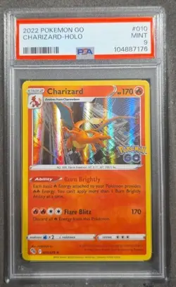 POKEMON CARD CHARIZARD HOLO 10 POKEMON GO #10 GRADED PSA 9 MINT #010 010 - Image 1