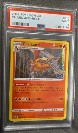 POKEMON CARD CHARIZARD HOLO 10 POKEMON GO #10 GRADED PSA 9 MINT #010 010 - Image 2