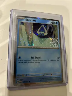 Pokemon Card Snorunt 037/182 - Paradox Rift Holo Holiday Stamp - Cosmic Holo - Image 1