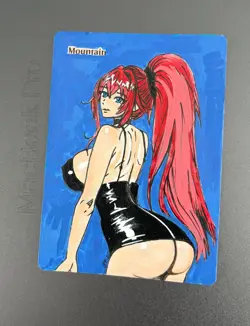 Altered Art Sexy Mountain MTG - Hand Painted - Image 1