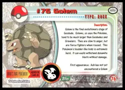 Topps Pokemon Golem #76 1999 TV Animation Edition Non Holo Green Logo NM - Image 2