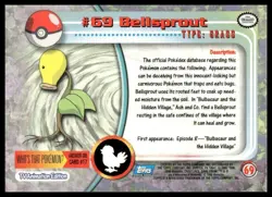 Topps Pokemon Bellsprout #69 2000 TV Animation Edition Non Holo Blue Logo NM - Image 2