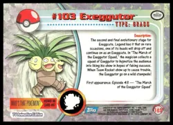 Topps Pokemon Exeggutor #103 1999 TV Animation Edition Non Holo Blue Logo NM - Image 2