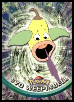 Topps Pokemon Weepinbell #70 1999 TV Animation Edition Non Holo Black Logo NM - Image 1