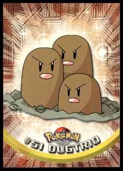 Topps Pokemon Dugtrio #51 1999 TV Animation Edition Non Holo Blue Logo NM - Image 1